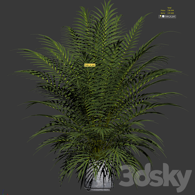 Palm tree in a pot 3ds Max - thumbnail 3