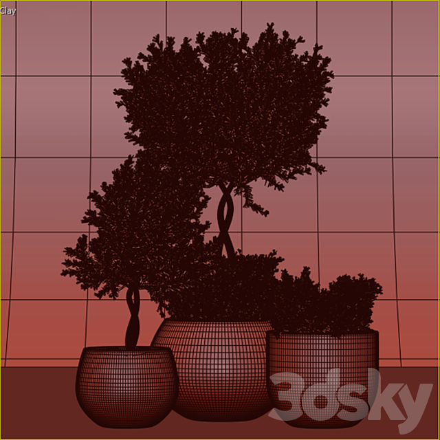 Plant Indoor with Concrete Leaf 3DS Max Model - thumbnail 5