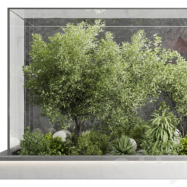 Plants Behind Galss 04 – indoor garden set 400 vray 3ds Max - thumbnail 3