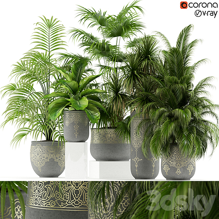 Plants collection 147 handmade pots East style 3DS Max - thumbnail 1