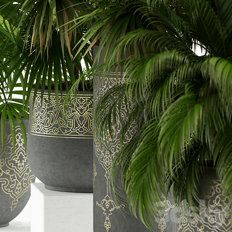 Plants collection 147 handmade pots East style 3DS Max - thumbnail 2