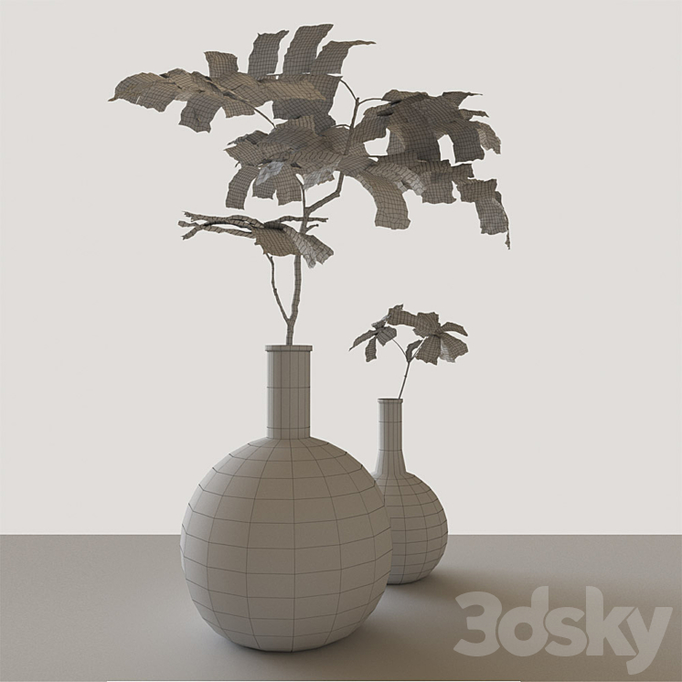 Plants in the flask 3DS Max - thumbnail 2