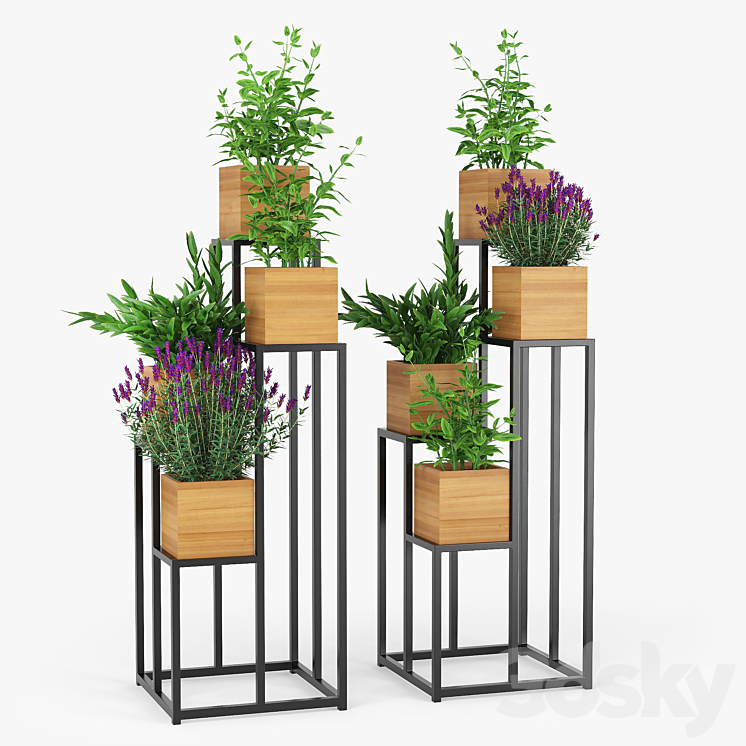 Quadrant plant stand 3DS Max - thumbnail 1