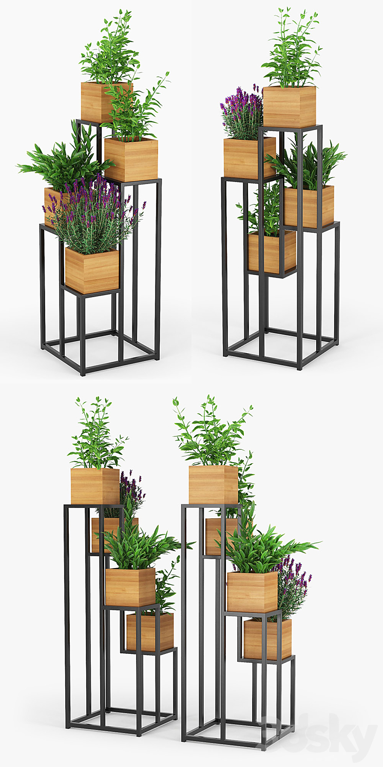 Quadrant plant stand 3DS Max - thumbnail 2