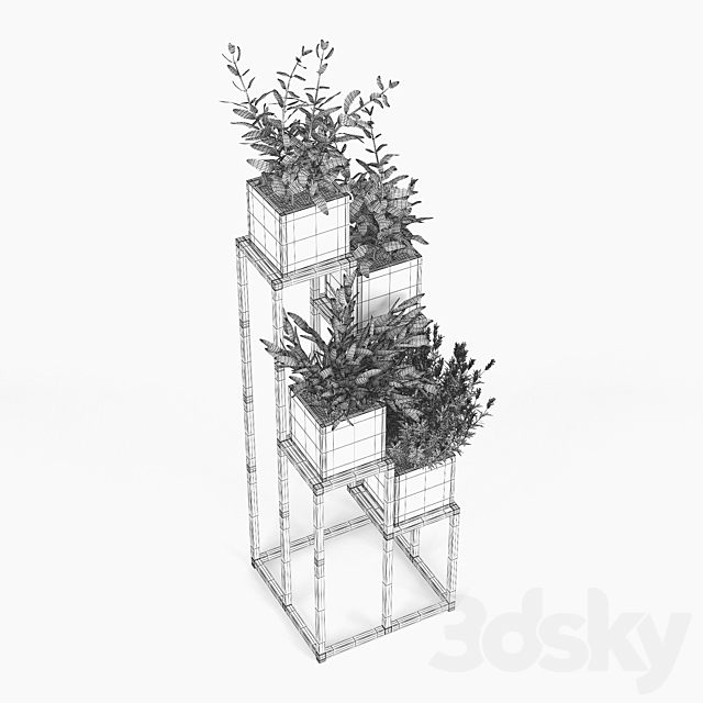 Quadrant plant stand 3DSMax File - thumbnail 3