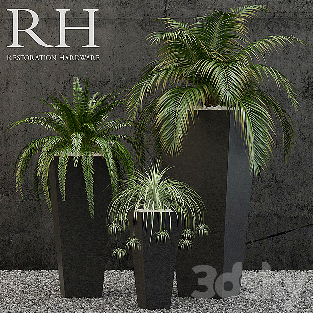 Restoration Hardware salento tapered planter 3DSMax File - thumbnail 1