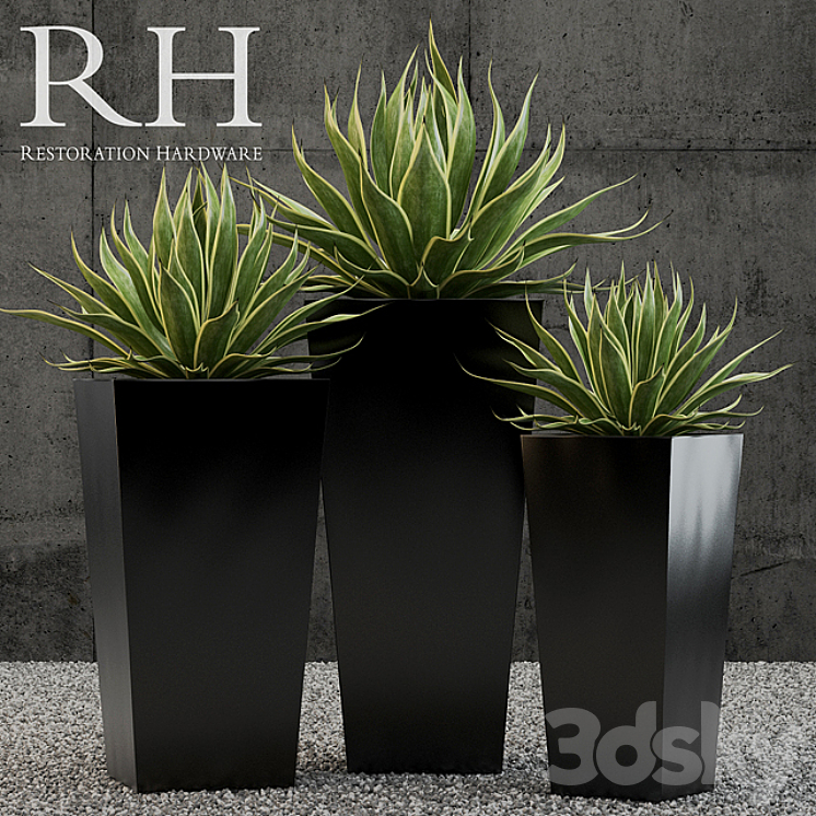 Restoration Hardware terrano planter 3DS Max - thumbnail 1