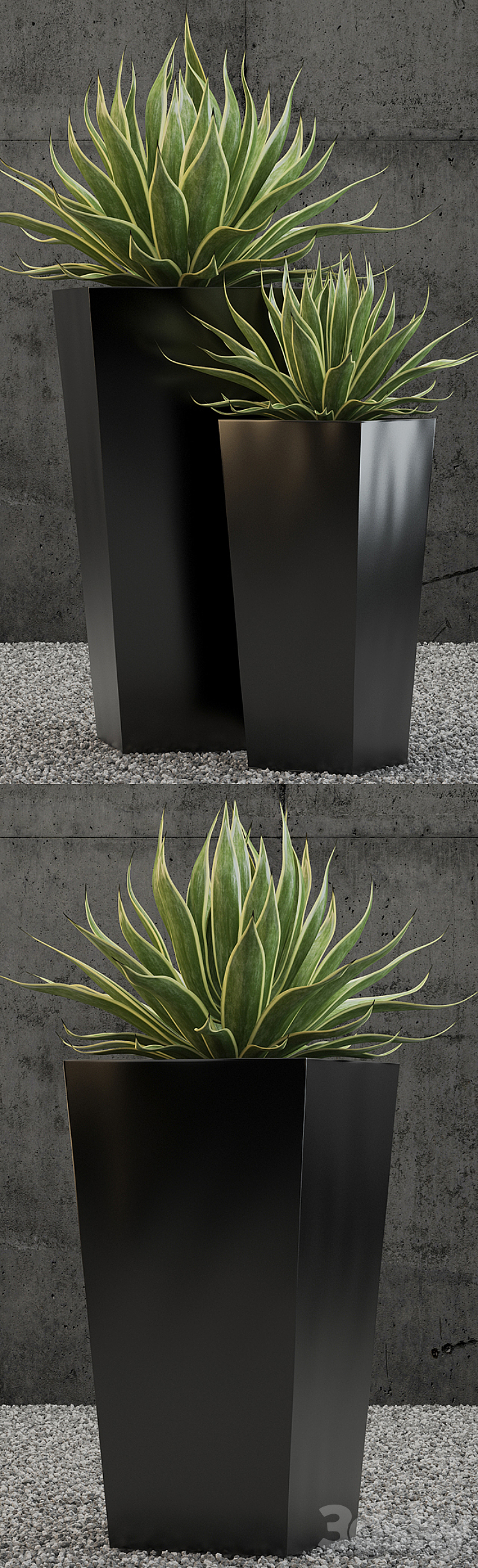 Restoration Hardware terrano planter 3DS Max - thumbnail 2