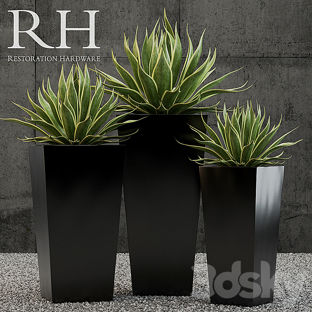 Restoration Hardware terrano planter 3DSMax File - thumbnail 1