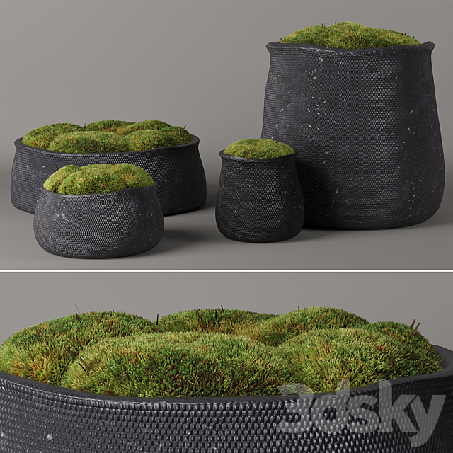 RH Crosshatch concrete vases 3DSMax File - thumbnail 1