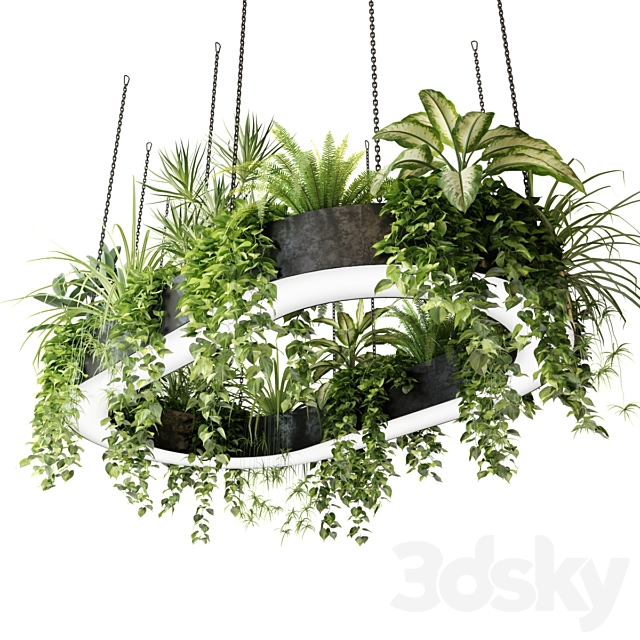 Ring planter lamp with plants 1.5m x 2.5m 3ds Max - thumbnail 2