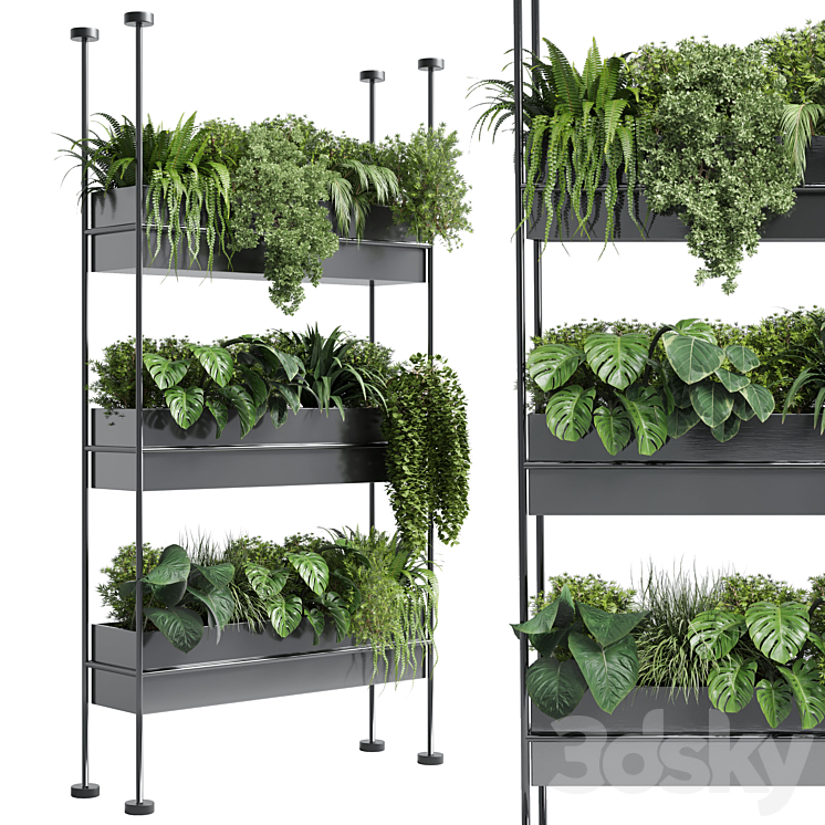 stand wall decor with shelves for the closet or showcase plants collection 179 3DS Max Model - thumbnail 1