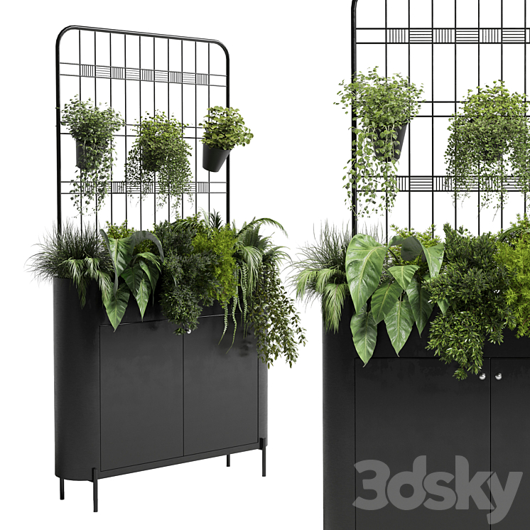 stand wall decor with shelves for the library and closet or showcase plants collection 175 3DS Max Model - thumbnail 1