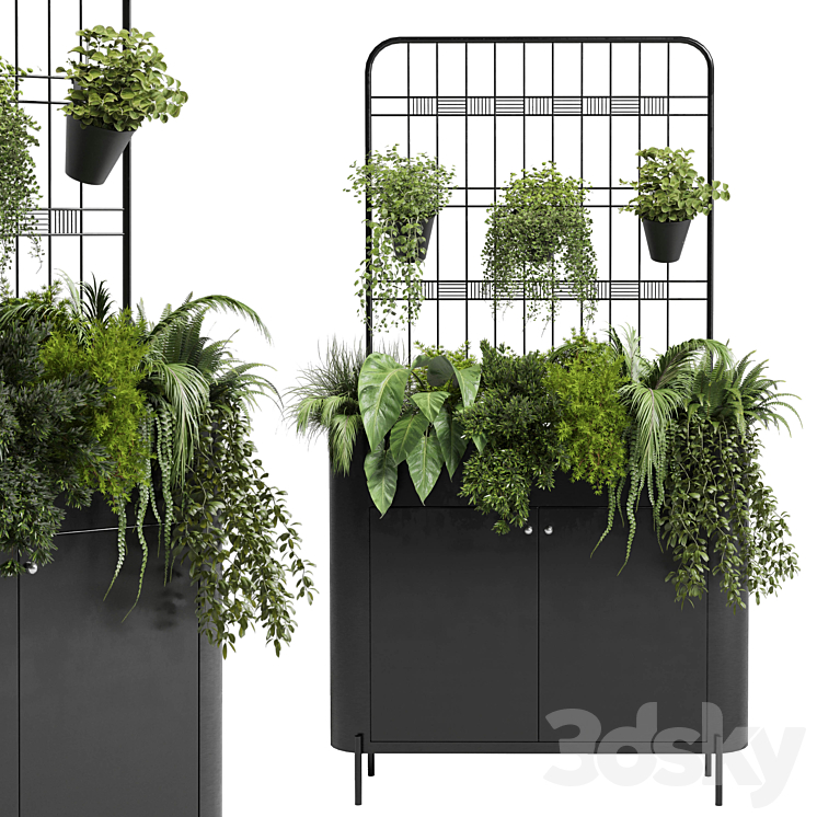 stand wall decor with shelves for the library and closet or showcase plants collection 175 3DS Max Model - thumbnail 2