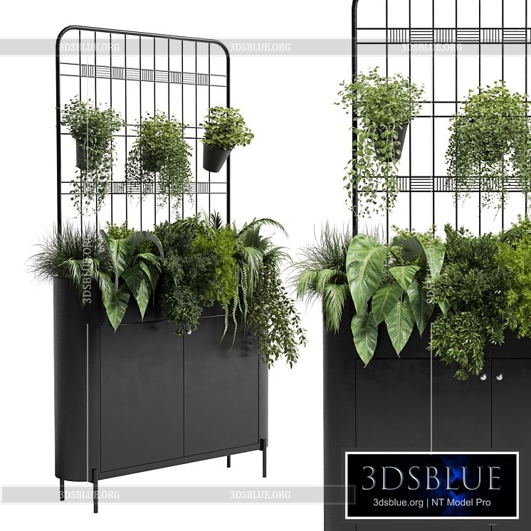 stand wall decor with shelves for the library and closet or showcase plants collection 175 3DS Max - thumbnail 3