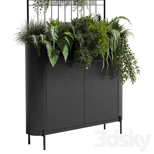 stand wall decor with shelves for the library and closet or showcase plants collection 175 3DSMax File - thumbnail 3