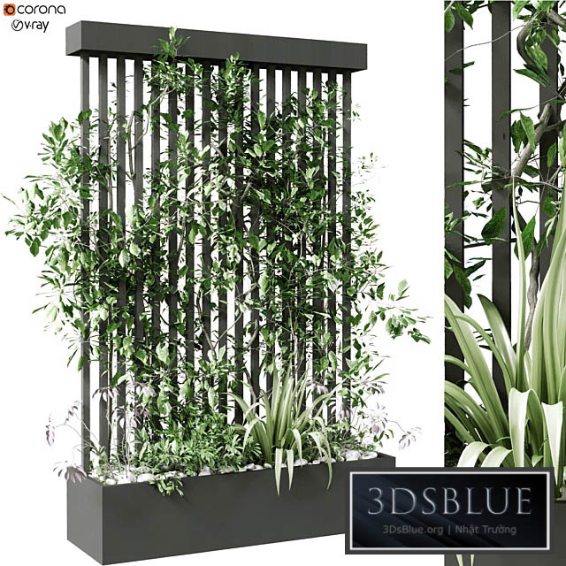 vertical plant in box set 124 3DS Max - thumbnail 3