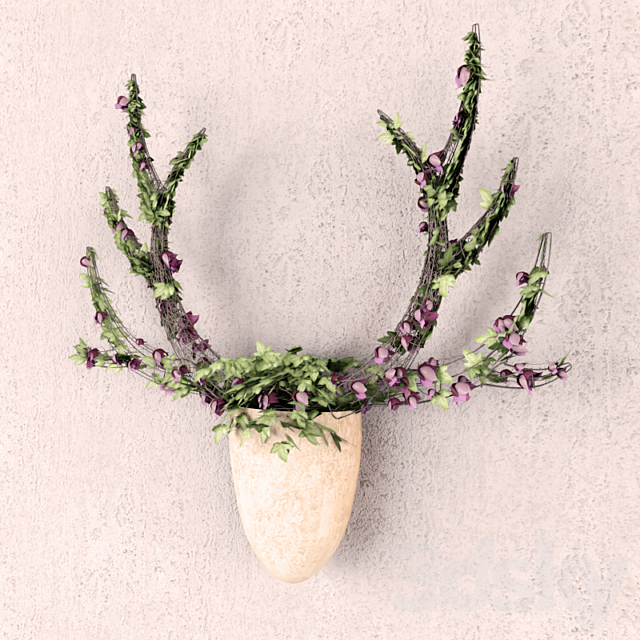 Wall vase with frame for weaving Menagerie Elk 3DSMax File - thumbnail 2