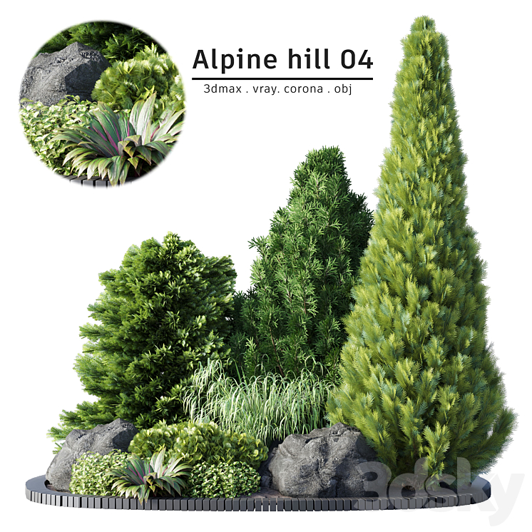 Alpine hill 04 3DS Max Model - thumbnail 3