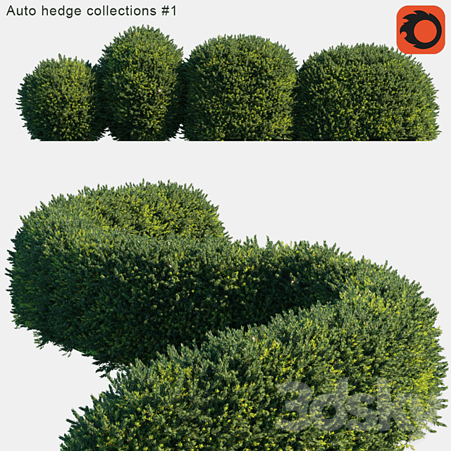 Auto hedge collections # 1 3ds Max - thumbnail 1