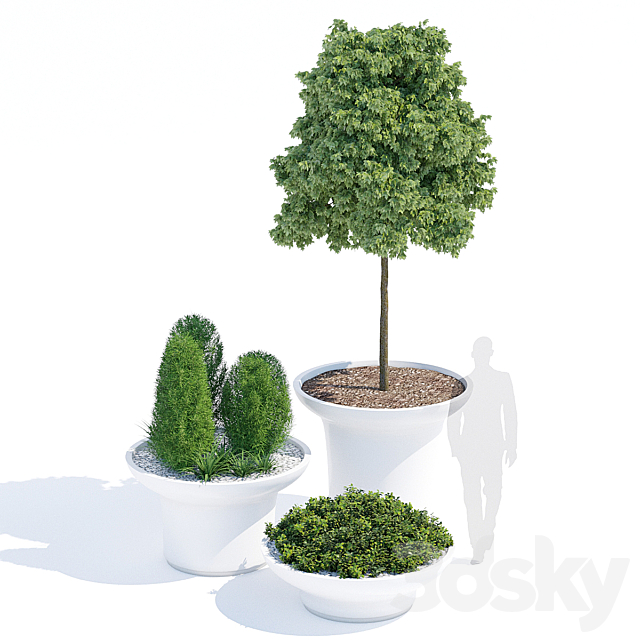 Balzac planters 3DS Max Model - thumbnail 2