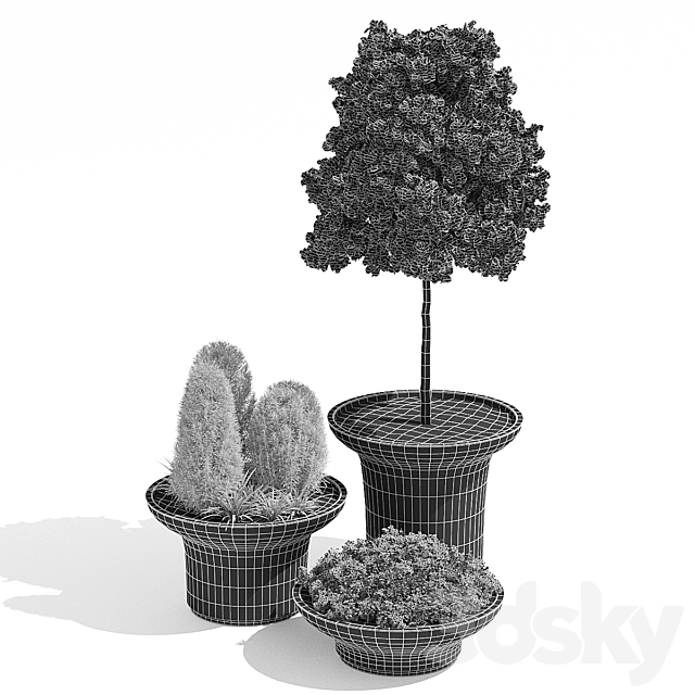 Balzac planters 3DS Max Model - thumbnail 3