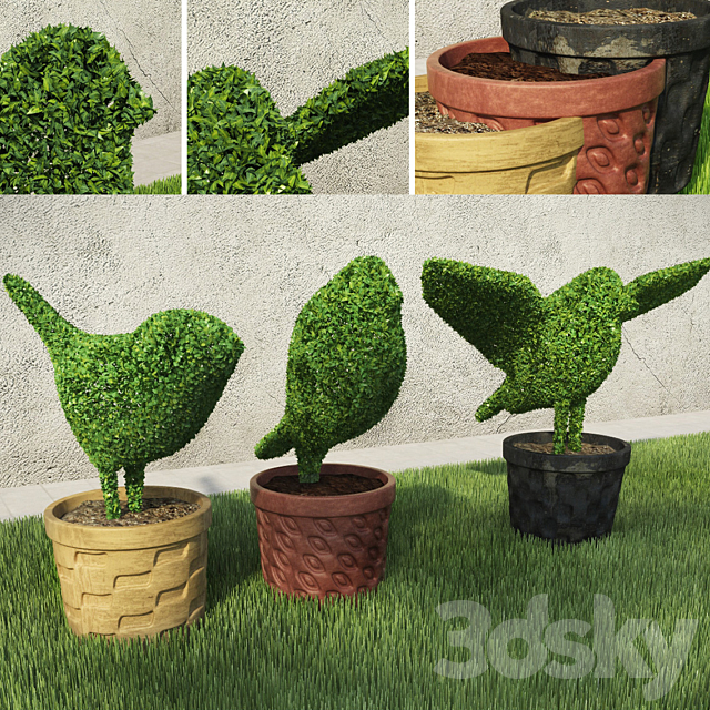 Birds – Shrubs 3ds Max - thumbnail 1