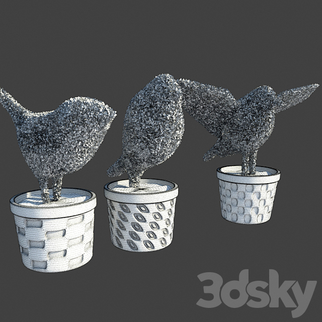 Birds – Shrubs 3ds Max - thumbnail 3