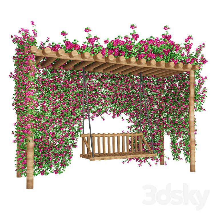 bougainvillea garden 3DS Max - thumbnail 2