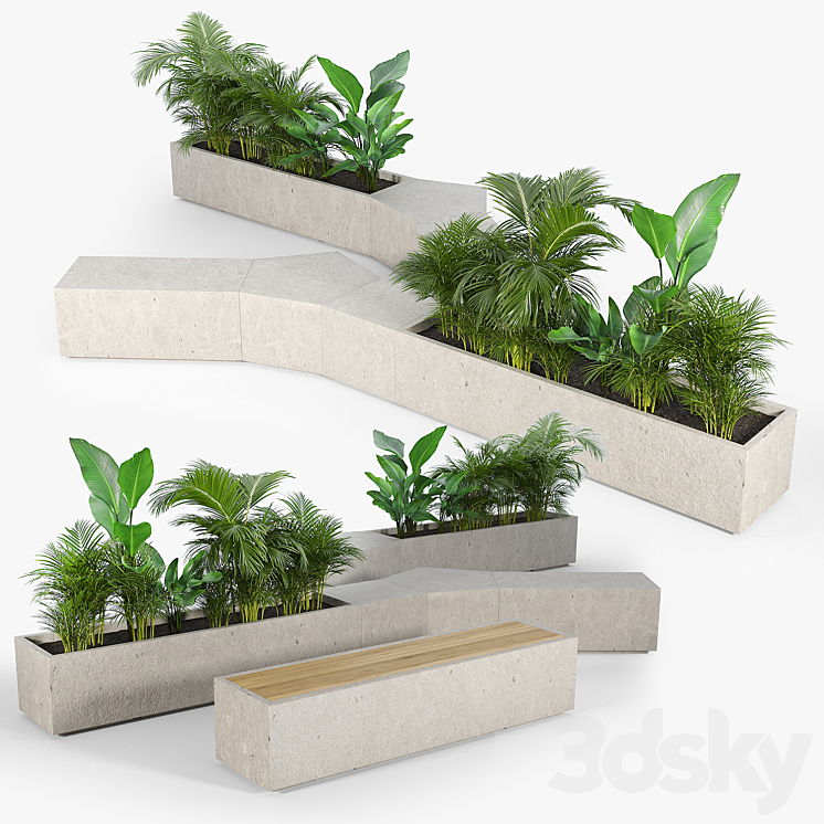 BOX PLANTER Tropics 3DS Max - thumbnail 1