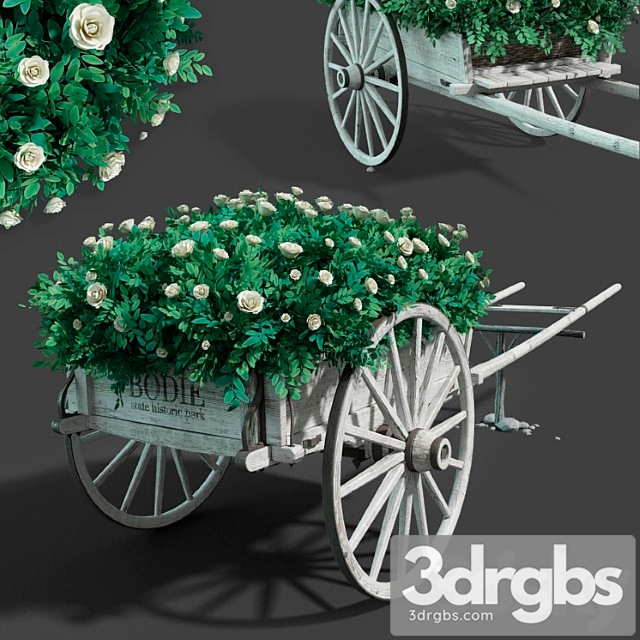 Cart with Flowers 3dsmax Download - thumbnail 1