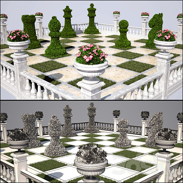 Chess flowerbed 3DSMax File - thumbnail 1