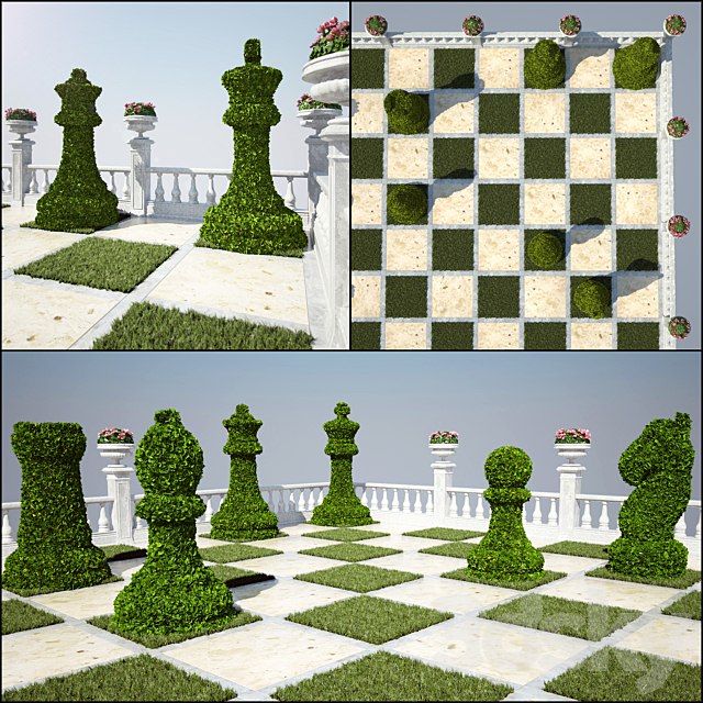 Chess flowerbed 3DSMax File - thumbnail 2