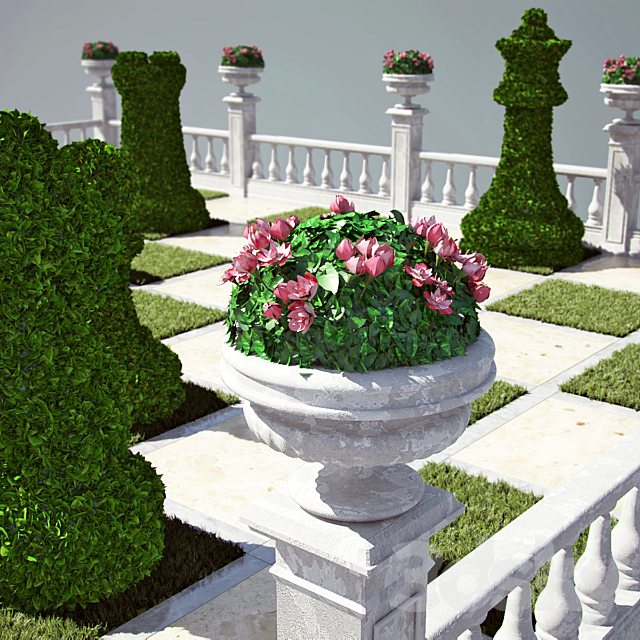 Chess flowerbed 3DSMax File - thumbnail 3