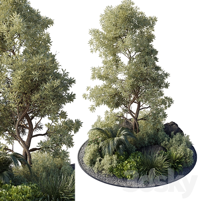 Collection outdoor indoor 89 pot plant & tree & bush & fern the garden pot 3ds Max - thumbnail 1