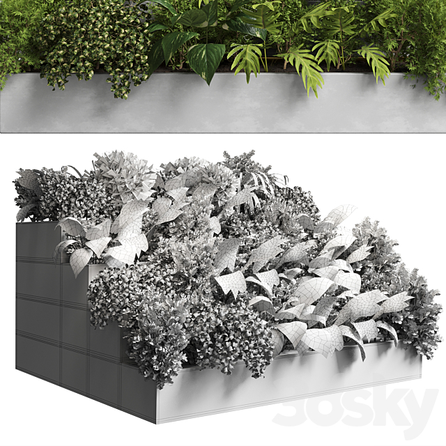 collection outdoor plant 22 – stairs concrete vase 3DS Max Model - thumbnail 3