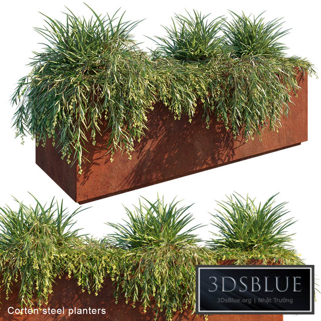 Corten Steel Planters 3DS Max - thumbnail 3