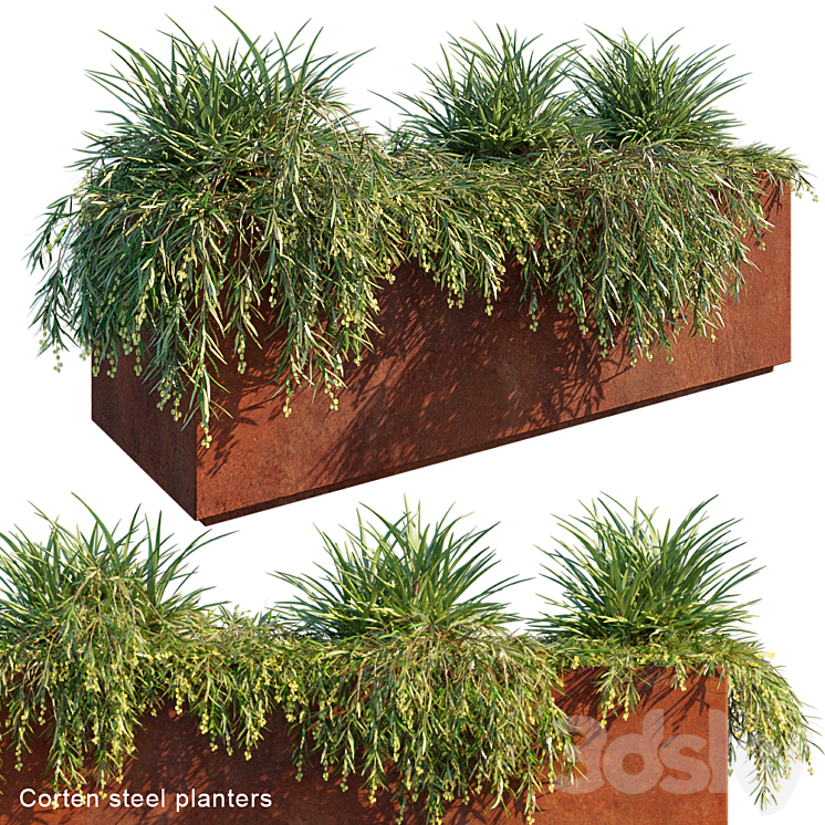 Corten Steel Planters 3DS Max - thumbnail 1