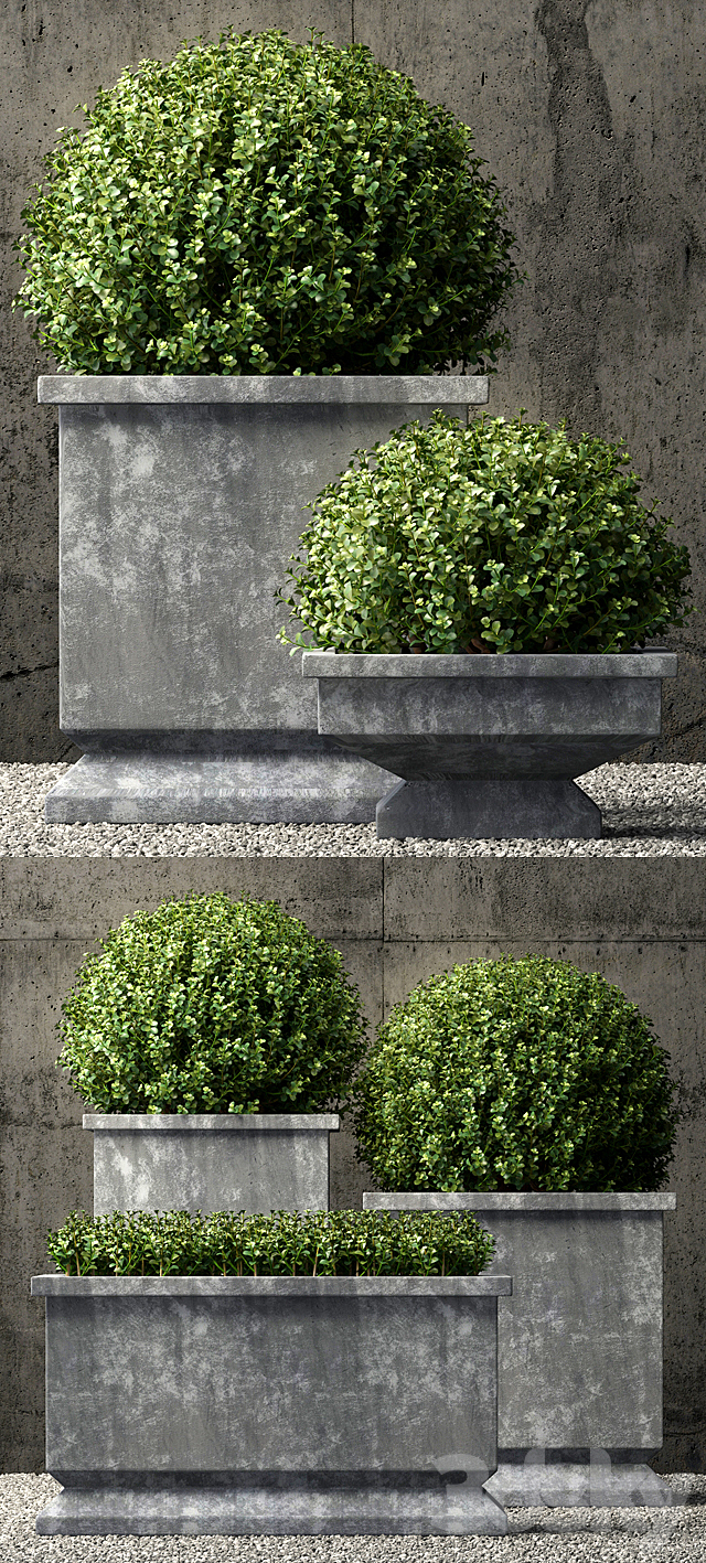 estate zinc footed planters 3ds Max - thumbnail 2