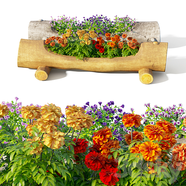 Flower bed log 3ds Max - thumbnail 1