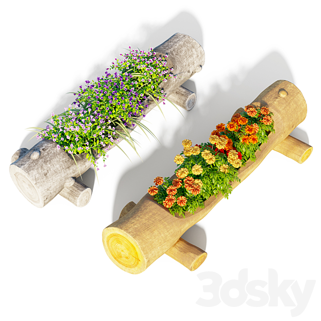 Flower bed log 3ds Max - thumbnail 2