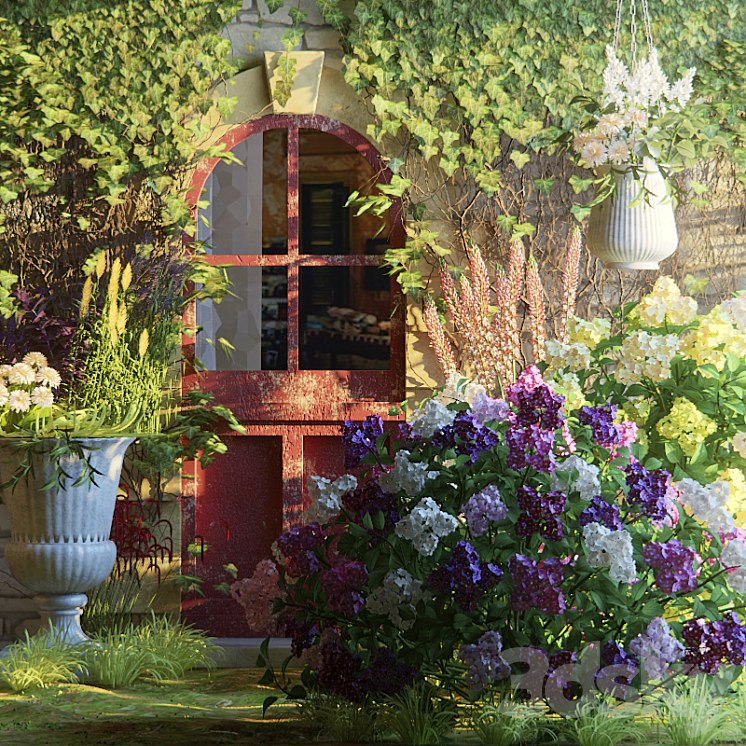 Flower house near the house 3DS Max - thumbnail 1