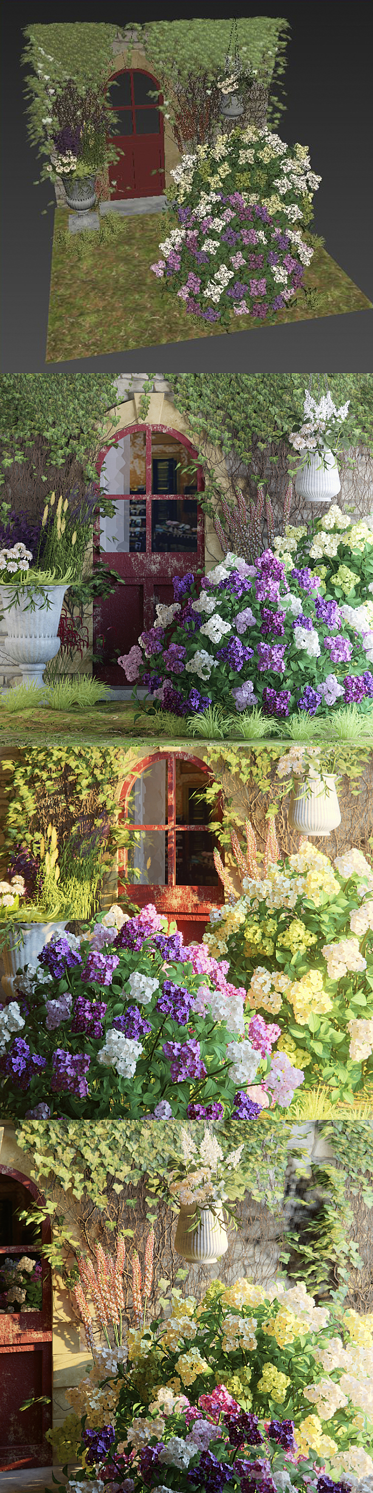 Flower house near the house 3DS Max - thumbnail 2