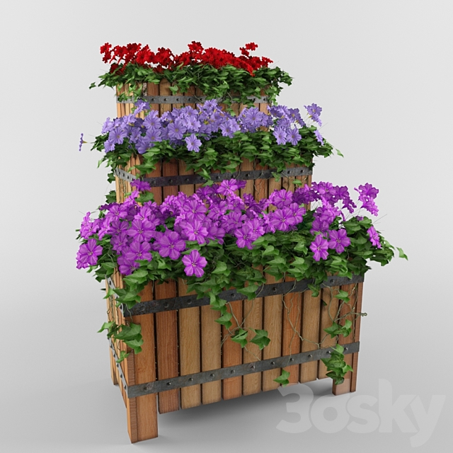 Flowers in boxes 3ds Max - thumbnail 1