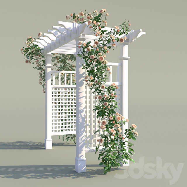 Garden Arch No. 2. Climbing Peony Rose 3DS Max Model - thumbnail 2