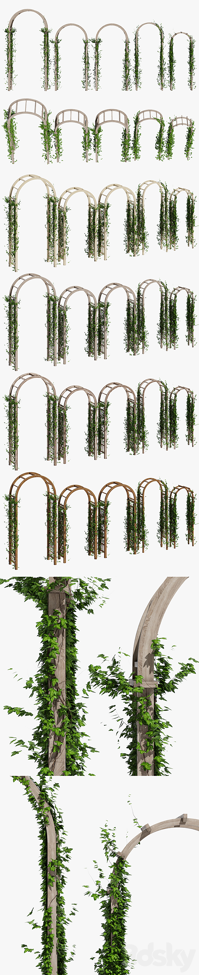 Garden arches three 3ds Max - thumbnail 2