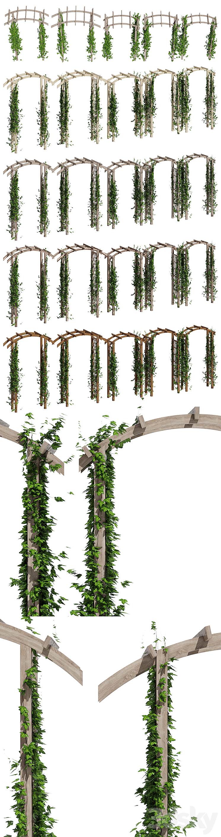 Garden arches two 3DS Max - thumbnail 2