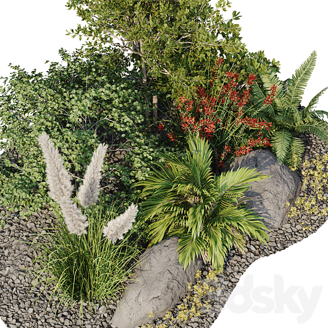 Garden plant set 08 3DS Max Model - thumbnail 3