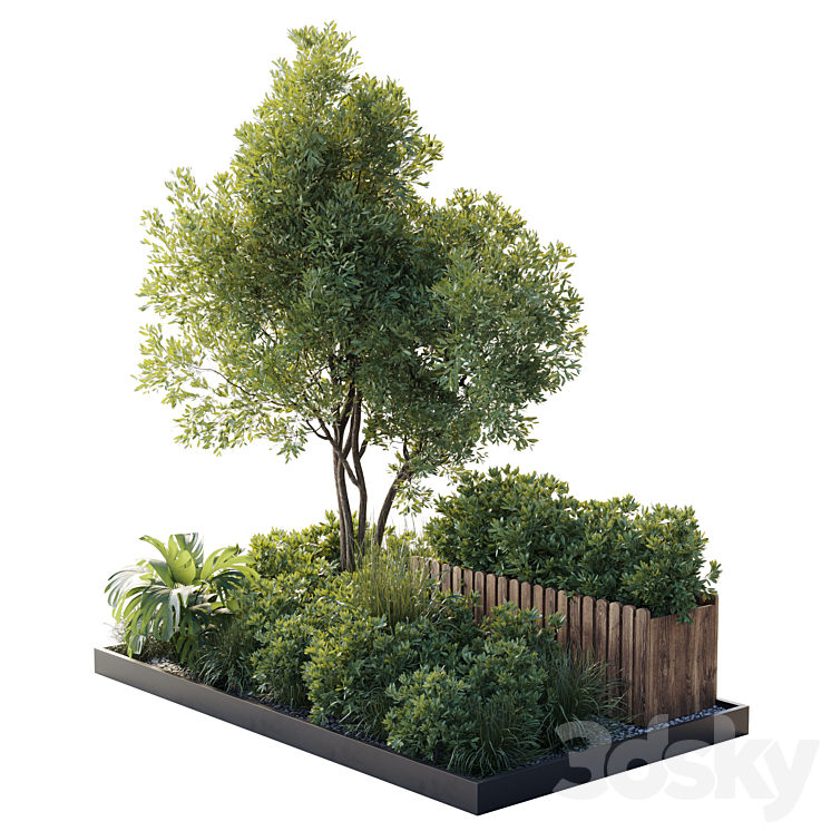 Garden plants set in a box – outdoor set 150 3DS Max Model - thumbnail 1