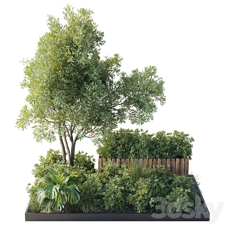 Garden plants set in a box – outdoor set 150 3DS Max - thumbnail 2